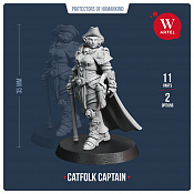 Сборные фигуры из смолы Catfolk Captain, 28 мм, Артель авторской миниатюры «W» - фото