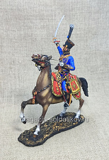Миниатюра из олова Полковник 9-го гусарского полка, Франция 1810 г., 54 мм, Студия Большой полк - фото