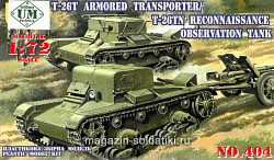 Сборная модель из пластика T-26Т транспортер / T-26ТН разведывательный танк military UM technics (1/72)