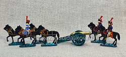Солдатики из металла окрашенные Батарея гвардейской конной артиллерии №2. Набор плоских солдатиков 9 шт (100-232) (100-232)