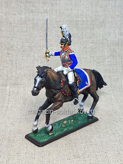 Миниатюра из олова Старший офицер кирасирского подка, Франция 1809-12 гг, 54 мм, Студия Большой полк (ИЛ2404.12.03.54) (ИЛ2404.12.03.54)