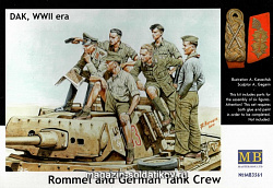 Сборные фигуры из пластика MB 3561 Rommel and German Tank Crew, DAK, WW II era (1/35) Master Box