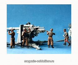 Сборная миниатюра из смолы Ф 044 Арт расчет для 88мм FLAK-18, 36, 37(Герм Афр корпус 1941) II (1/35) 5.45