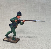 Миниатюра в росписи Русский егерь в атаке, 54 мм, Студия Большой полк - фото