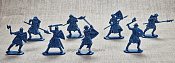 Солдатики из пластика Тевтонский орден. Пешие сержанты, 54 мм (6 шт, пластик, синий металлик) Воины и битвы - фото