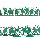 Солдатики из пластика Игровой состав. Тевтобург: Германские воины (12+8 шт, зеленый) 52 мм, Солдатики ЛАД