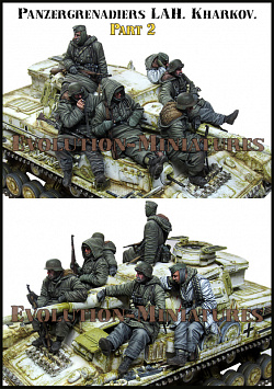 Сборные фигуры из смолы Панцергренадеры LAH, Харьков - часть 2, 1/35 Evolution (BIG-SET-13) (BIG-SET-13)