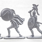Солдатики из пластика Воины древней Эллады, набор №2 (12 шт, серебряный) 52 мм, Солдатики ЛАД