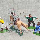 Ковбои 6 пеших, 1 конный (Гонконг-Аргентина) Britains 1/32 (489-051) (489-051)