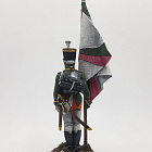 Миниатюра из олова Подпрапорщик мушкетерского полка со знаменем, 1803-06 гг, 54 мм, Студия Большой полк (БП0495.12.02.54) (БП0495.12.02.54)
