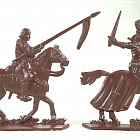 Солдатики из пластика Барон Хлодомир и его люди 54 мм ( 4+2 шт, шоколадный цвет), Воины и битвы
