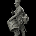 Сборная миниатюра из смолы Барабанщик гренадерских полков. Россия 1812 год, 75 мм, HIMINI