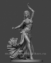 Сборная миниатюра из смолы Восточный танец: девушка №1, 54 мм, Chronos miniatures - фото