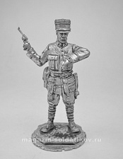 Миниатюра из олова 109 РТ Французский офицер, 1914, 54 мм, Ратник - фото