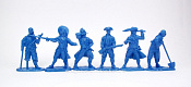 Солдатики из мягкого резиноподобного пластика Пираты (набор из 6 фигур, синий пластик), 1:32, Солдатики Публия - фото