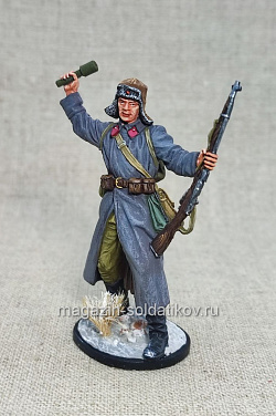 Миниатюра из олова Красноармеец РККА 1941 год, 54 мм, Студия Большой полк (ИЛ2467.14.01.54) (ИЛ2467.14.01.54)