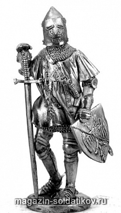 Миниатюра из металла Рыцарь Бертран дю Геклен, 54 мм Новый век