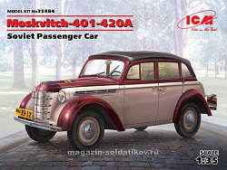 Сборная модель из пластика Москвич-401-420А, Советский легковой автомобиль (1/35) ICM (35484) (35484)
