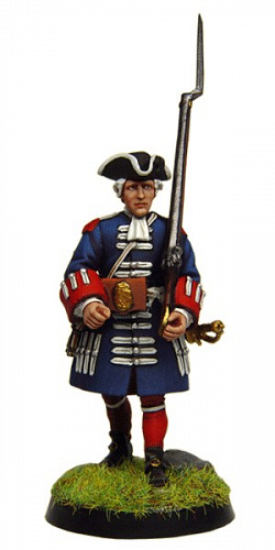 Сборная миниатюра из металла Мушкетер. Французская Гвардия. 1701 г (40 мм) Драбант