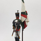 Миниатюра из олова Подпрапорщик мушкетерского полка со знаменем, 1803-06 гг, 54 мм, Студия Большой полк (БП0492.12.02.54) (БП0492.12.02.54)