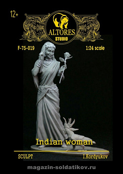 Сборная миниатюра из смолы Индийская женщина, 75 мм, Altores studio,
