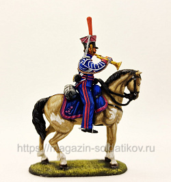 Миниатюра из олова Трубач уланского полка 1812-14 гг, 54 мм, Студия Большой полк (БП0636.12.02.54) (БП0636.12.02.54)