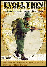 Сборная фигура из смолы ЕМ 35017 Американский пехотинец (Вьетнам), 1/35 Evolution - фото