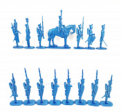 Солдатики из пластика 54-006 Французская линейная пехота на параде (голубой металлик), 1812 год Студия Большой полк - фото
