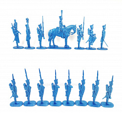 Солдатики из пластика 54-006 Французская линейная пехота на параде (голубой металлик), 1812 год Студия Большой полк (54-006 Голубой металлик) (54-006 Голубой металлик)