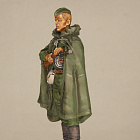 Миниатюра в росписи Красноармеец-автоматчик в плащ-палатке, 1943-45 гг, 54 мм, Сибирский партизан. (СП240) (СП240)