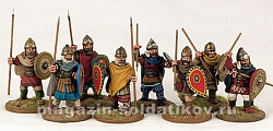 Сборные фигуры из металла Набор миниатюр Era Of The Princes Militia (Warriors), 28 мм, Gripping Beast (SAGA)