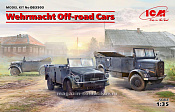 Сборная модель из пластика Внедорожные автомобили Вермахта (Kfz.1, Horch 108 Typ 40, L1500A) (1/35) ICM - фото