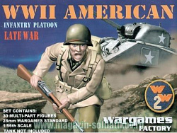 Сборные фигуры из пластика Американская пехота, ВМВ, 28 mm, Wargames Factory