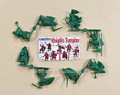 Солдатики из пластика Набор «Тамплиеры» (тёмно-зелёный цвет), 1/32 Инженеръ Басевичъ для Chintoys - фото