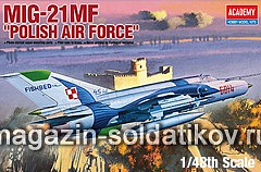 Сборная модель из пластика Самолет МиГ-21МФ (ВВС Польши) 1:48 Академия