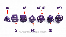 Набор из 7 кубиков для ролевых игр (фиолетовый) Звезда