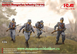 Сборная модель из пластика Австро-Венгерская пехота (1914) (4 фигуры) (1/35) ICM