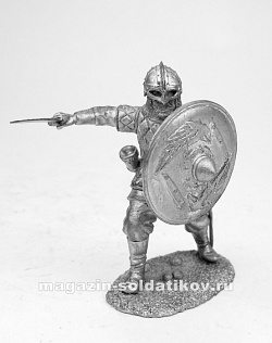 Миниатюра из олова Варяг с мечом, 54 мм, Магазин Солдатики