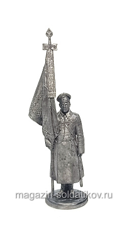 Миниатюра из олова Знаменосец-подпрапорщик 195 пех. Оровайского полка, 1916 г. Россия, EK Castings (WW1-6) (WW1-6)