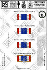 BMD_COL_FR_15_101 Знамена бумажные, 15 мм, Франция (1815), Пехотные полки