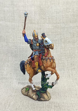 Миниатюра из олова Русский конный витязь с булавой, 54 мм, Большой полк - фото