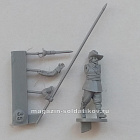 Сборная миниатюра из смолы Знаменосец, идущий, 28 мм, Аванпост