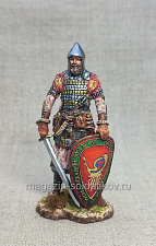 Воин старшей дружины белозерских князей, XIV в., 75 мм, Студия Большой полк - фото