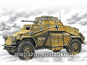 Сборная модель из пластика Sd.Kfz.222, Немецкий легкий бронеавтомобиль (1/72) ICM - фото