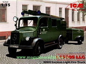 Сборная модель из пластика L1500S LLG, Немецкий пожарный автомобиль (1/35) ICM - фото