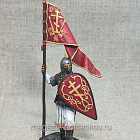 Миниатюра из олова Русский воин со стягом, 1380 г. 54 мм, Студия Большой полк (ИЛ2331.08.04.54) (ИЛ2331.08.04.54)