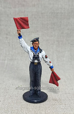 Миниатюра из олова Краснофлотец-сигнальщик, 54 мм, Студия Большой полк - фото