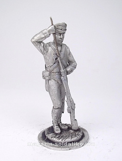 Миниатюра из олова 181 РТ Унтер офицер 21 егерского полка, 54 мм, Ратник