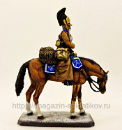 Миниатюра из олова Рядовой кирасирского полка 1812-14 гг, 54 мм, Студия Большой полк - фото