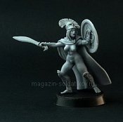 - Female Greek Hoplite Officer with cloak, 28 mm, Brother Vinni`s - фото